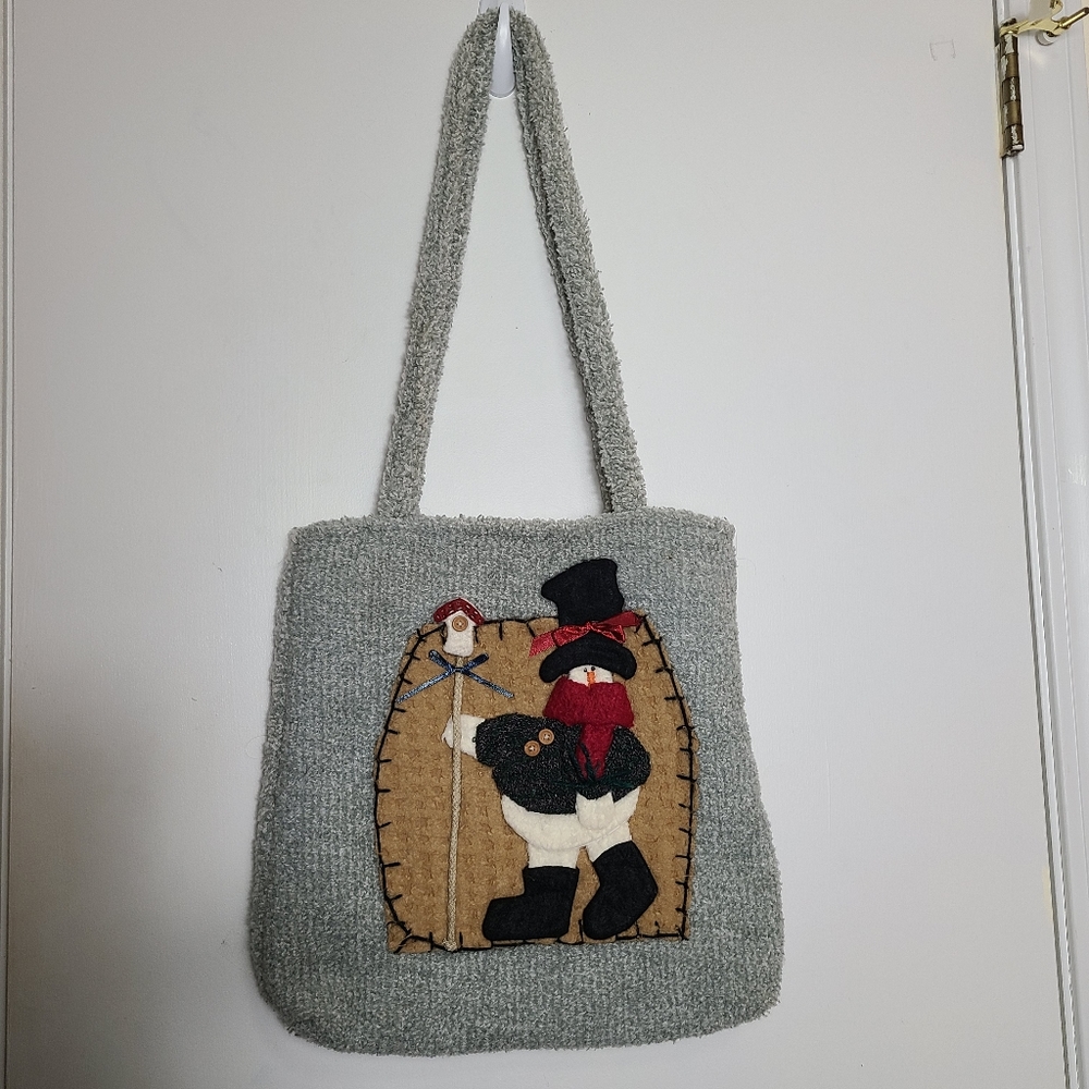 Winter Snowman Bag Tote Purse Holiday